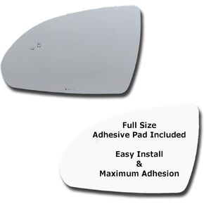 Mirror Glass + Full Size Adhesive Pad for 2016-2020 Kia Optima Driver Side Replacement - Blind Spot (2016 2017 2018 2019 2020 16 17 18 19 20)