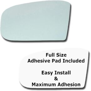 Mirror Glass + Full Size Adhesive Pad for 2001-2006 Mercedes-Benz S430 Driver Side Replacement - Dim Fit Over (2002 2003 2004 2005 01 02 03 04 05 06)