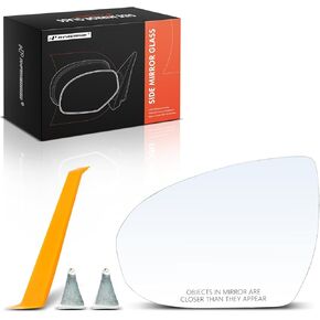 A-Premium Left Driver Side Non-Heated Mirror Glass with Backing Plate - Compatible with Hyundai Tucson 2016 2017 2018 2019 2020 2021 - Exterior Side View Flat Mirror