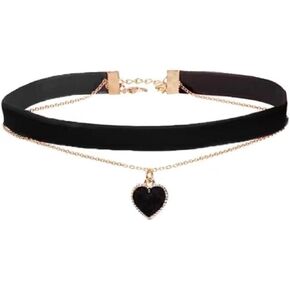 MOMOCAT Heart Necklace Adjustable Red Choker Classic Collar Necklaces for Women and Girls Velvet Chocker Necklace