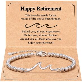 Tarsus Best Retirement Gift for Woman, Wave Bracelet for Retirement Women Cowoker Friends Retired Farewell Gifts Ideas