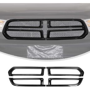 Linskip Grille Inserts Compatible with 2014 2015 2016 2017 Dodge Durango, Front Grille Guard Cover Trim, for Durango Exterior Accessories(black)