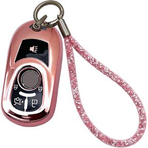 Soft TPU Key Shell Case Full Cover Protector Fits for Buick Encore Enclave Envision 4 5 6 Buttons Car Keychain Bling