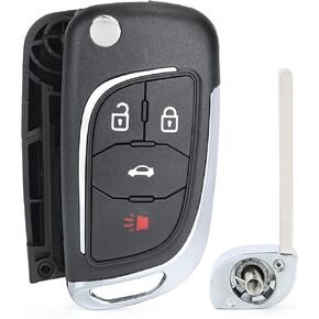 Modified 4 Button Flip Remote Key Shell Case for Chevy Camaro Cruze Equinox Malibu,Just a Key Shell