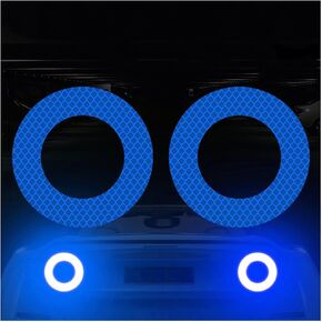 zipelo 2PCS Car Strong Reflective Stickers, Night Visibility Waterproof Self Adhesive Automotive Bumper Trunk Reflective Decals, Universal for Vehicle, SUV, Truck, RV (Orange)