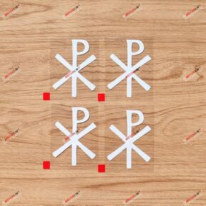 Chi Rho Christogram Decal Sticker Vinyl Jesus Christ Chrismon Sigla - 4 Pack White, 3 Inches - No Background for Car Boat Laptop 01241
