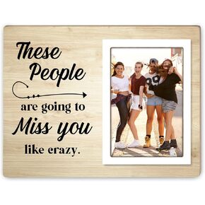 Wooden Picture Frame Gift, These People Are Going To Miss You Coworker Leaving Photo Frame, Retirement, New Job Leaving Gifts, Going Away Gifts For Colleagues Coworkers, 4x6 Inch Photo 12P067