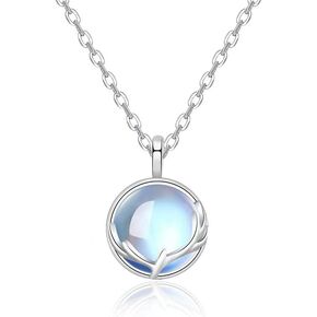 Natural Moonstone Pendant Necklace, Planet Design, Women's Fashion Jewelry, Gift for Mom
