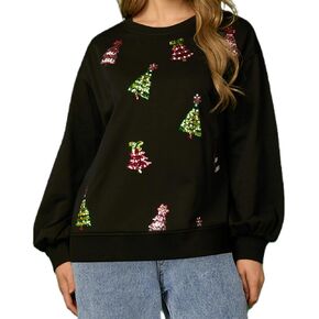 سترات عيد الميلاد القبيحة للنساء لطيف الترتر كسارة البندق Crewneck بلوزات عطلة سانتا كنزة بمقاس كبير