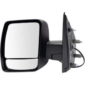 TRQ Left Mirror with Heat with Black Cover Drivers Side Compatible with 2012-2021 Nissan NV1500 NV2500 NV3500 NI1320234 NI1320248