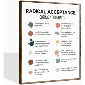 Mental Health Décor, Mental Health Wall Art, Mental Health Posters, School Counselor Supplies, Framed Canvas Wall Art, DBT Poster, Therapist Office Decor, Radical Acceptance Canvas Poster 12x15