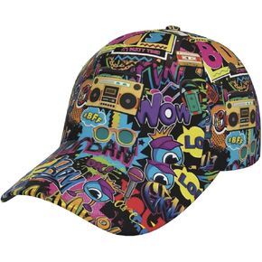 80s 90s Retro Party Design Hats Men Women Baseball Cap Hat Adjustable Hats Adults