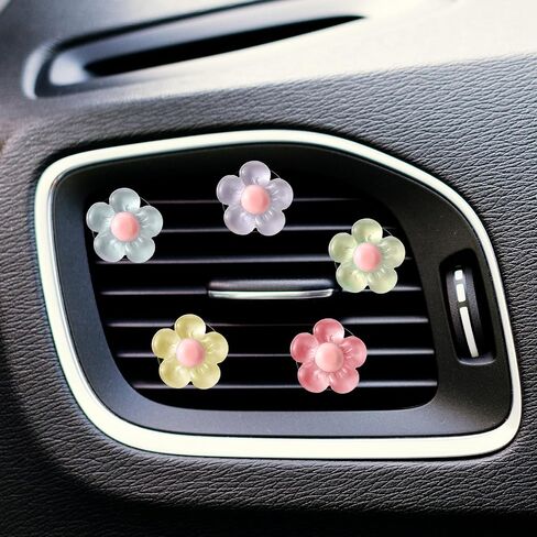 6 Piece Car Vent Air Freshener Clip Flower Car Air Vent Clips Air Conditioner Outlet Decoration Car Interior Decor Clip Flower Car Interior Accessories Cute Car Decorations(6 Colors) in Saudi Arabia