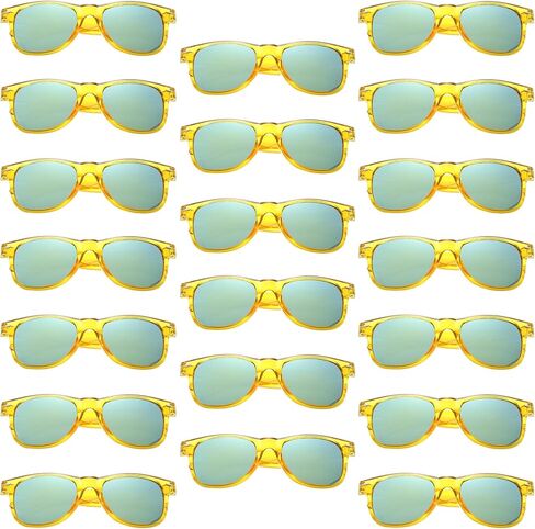 YQVIE 20 Pack Neon Color Mirrored Sunglasses Bulk for Women Men Trendy Fun Cheap Sunglasses for Party Supplies in Saudi Arabia