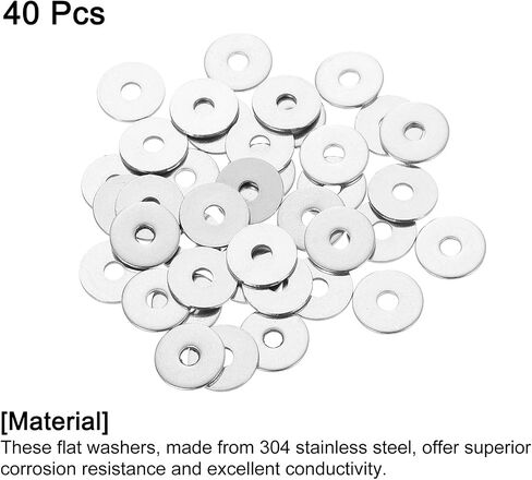 uxcell 20Pcs M13 Flat Washer, 304 Stainless Steel 13mm ID x 16mm OD x 0.1mm Thick for Bolt Screw, Factories Repair, Kitchens, Shops, and Outdoor Construction in Saudi Arabia