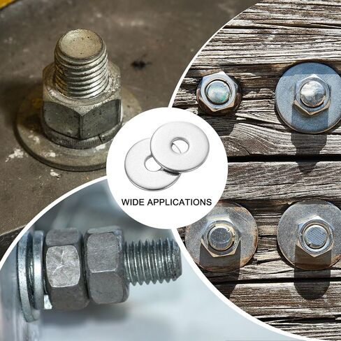 uxcell 20Pcs M13 Flat Washer, 304 Stainless Steel 13mm ID x 16mm OD x 0.1mm Thick for Bolt Screw, Factories Repair, Kitchens, Shops, and Outdoor Construction in Saudi Arabia