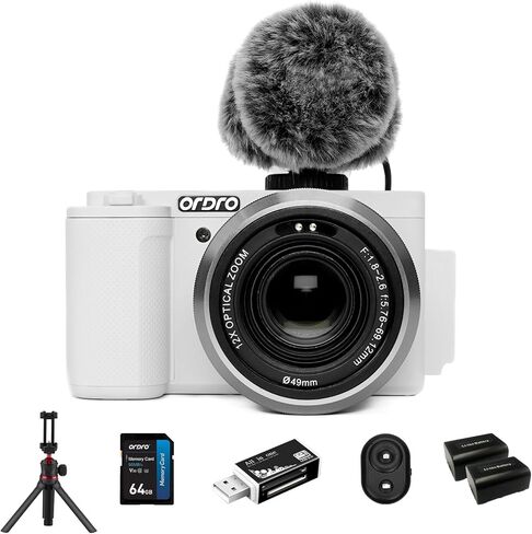 ORDRO G730 5K Digital Camera Vlogging Camera for Content Creators and Vloggers, 64MP Digital Camera for Photography, Compact Camera with Flip Screen, Auto Focus, 64GB Card in Kuwait