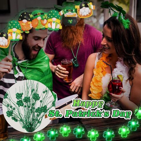 10 قطع من زينة عيد القديس باتريك الصناعية سيقان نبات شامروك التوت مجموعة بريق أخضر البرسيم فروع الزهور أفكار مركزية لديكور المنزل في عيد القديس باتريك in Saudi Arabia
