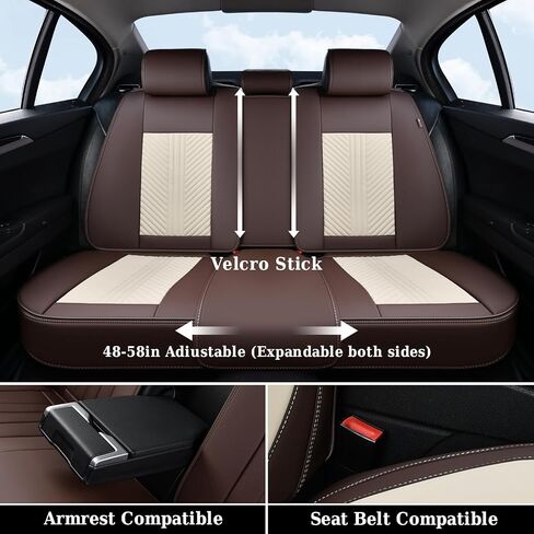 Coverado Car Seat Covers Full Set, 5 Seats Leather Seat Covers for Cars, Waterproof Seat Covers Front and Back, Car Seat Protectors Car Seat Cushions Universal Fit for Most Cars, Gray in Saudi Arabia