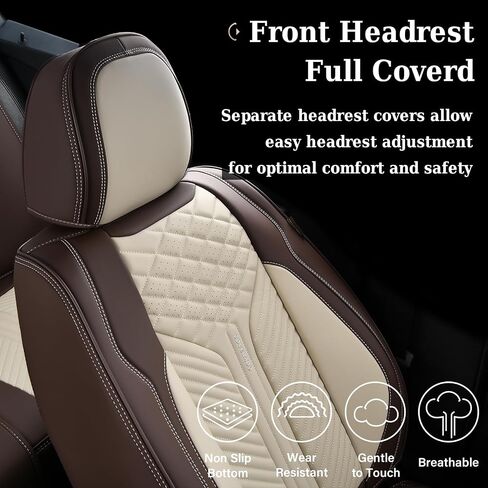 Coverado Car Seat Covers Full Set, 5 Seats Leather Seat Covers for Cars, Waterproof Seat Covers Front and Back, Car Seat Protectors Car Seat Cushions Universal Fit for Most Cars, Gray in Saudi Arabia