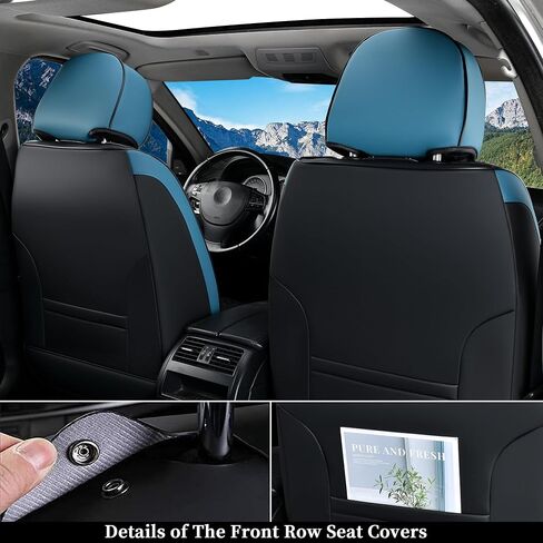 Coverado Car Seat Covers Full Set, 5 Seats Leather Seat Covers for Cars, Waterproof Seat Covers Front and Back, Car Seat Protectors Car Seat Cushions Universal Fit for Most Cars, Gray in Saudi Arabia