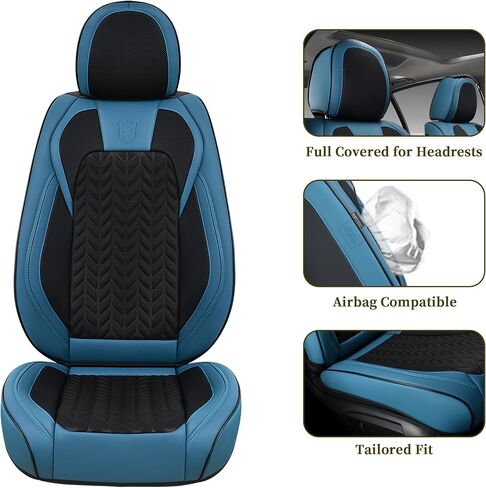 Coverado Car Seat Covers Full Set, 5 Seats Leather Seat Covers for Cars, Waterproof Seat Covers Front and Back, Car Seat Protectors Car Seat Cushions Universal Fit for Most Cars, Gray in Saudi Arabia