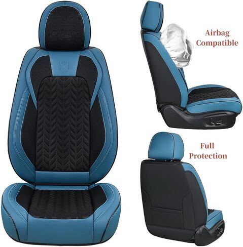 Coverado Car Seat Covers Full Set, 5 Seats Leather Seat Covers for Cars, Waterproof Seat Covers Front and Back, Car Seat Protectors Car Seat Cushions Universal Fit for Most Cars, Gray in Saudi Arabia