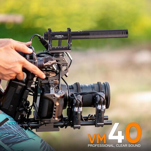 comica VM40 Shotgun Microphone with Wireless Modes, 48kHz/32-bit, 32GB Storage, Safety Audio Track, Super Cardioid Camera Mic for Filmmakers, Vloggers - Wireless Mic for Camera, Smartphone, PC in Saudi Arabia