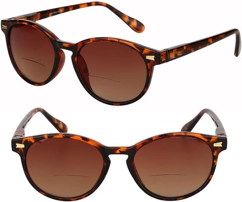 'The Brilliance' Polarized Bifocal Sunglasses - Round, Full Frame Reading Sunglasses for Women and Men in Kuwait