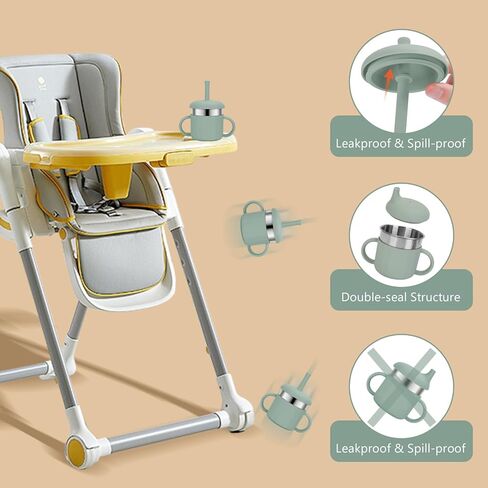 Silicone Baby Straw Cup, 9.56 OZ Baby Sippy Cup with Straw and Handle, Silicone Training Cup & Straw for Toddlers, Unbreakable Silicone Straw Cup for Babies 6-12 Months and Toddlers 1-3 Years in Kuwait
