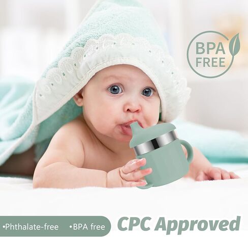 Silicone Baby Straw Cup, 9.56 OZ Baby Sippy Cup with Straw and Handle, Silicone Training Cup & Straw for Toddlers, Unbreakable Silicone Straw Cup for Babies 6-12 Months and Toddlers 1-3 Years in Kuwait