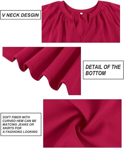 RITERA Plus Size Blouse for Women V Neck Short Sleeve Tops Pullover Business Shirts Oversize Tunic 12W-28W Xl-5Xl in Kuwait