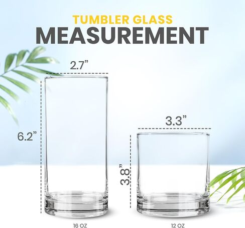 8 Pack Premium Quality Clear Plastic Tumblers - Each 16 Ounce Drinking Glasses - Reusable & BPA-Free Plastic Drinking Cups For Water, Juice & Other Drinks in Saudi Arabia