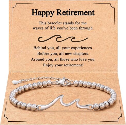 Tarsus Best Retirement Gift for Woman, Wave Bracelet for Retirement Women Cowoker Friends Retired Farewell Gifts Ideas in Saudi Arabia