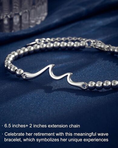 Tarsus Best Retirement Gift for Woman, Wave Bracelet for Retirement Women Cowoker Friends Retired Farewell Gifts Ideas in Saudi Arabia