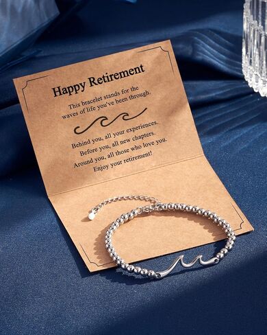 Tarsus Best Retirement Gift for Woman, Wave Bracelet for Retirement Women Cowoker Friends Retired Farewell Gifts Ideas in Saudi Arabia