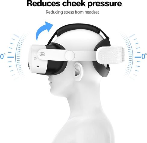 VIBOSIK Head Strap Compatible with Meta Quest 3S: Elite Strap Replacement for Oculus Quest 3S - Adjustable VR Headset Strap - Lightweight and Comfortable VR Headset Accessories - Reduce Facial Stress in Saudi Arabia