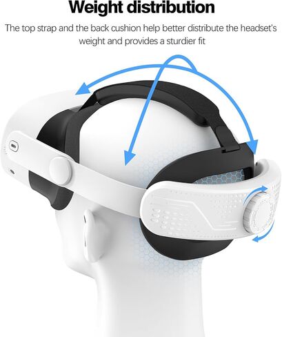 VIBOSIK Head Strap Compatible with Meta Quest 3S: Elite Strap Replacement for Oculus Quest 3S - Adjustable VR Headset Strap - Lightweight and Comfortable VR Headset Accessories - Reduce Facial Stress in Saudi Arabia