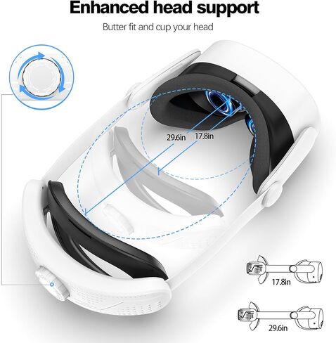 VIBOSIK Head Strap Compatible with Meta Quest 3S: Elite Strap Replacement for Oculus Quest 3S - Adjustable VR Headset Strap - Lightweight and Comfortable VR Headset Accessories - Reduce Facial Stress in Saudi Arabia