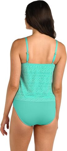 2-Tiered Ruffle Tankini Swimsuit Top in Kuwait