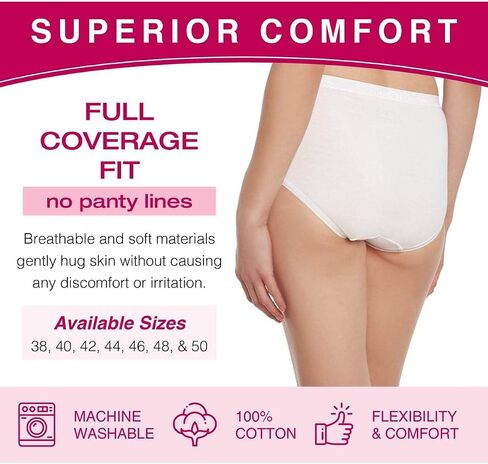 High Waist Cotton Underwear Brief for Women – Tummy Control with Full Coverage – Breathable & Stretchy Ladies Panties in Saudi Arabia