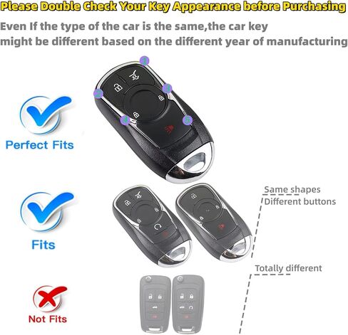 Soft TPU Key Shell Case Full Cover Protector Fits for Buick Encore Enclave Envision 4 5 6 Buttons Car Keychain Bling in Kuwait