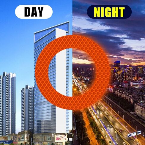 zipelo 2PCS Car Strong Reflective Stickers, Night Visibility Waterproof Self Adhesive Automotive Bumper Trunk Reflective Decals, Universal for Vehicle, SUV, Truck, RV (Orange) in Kuwait