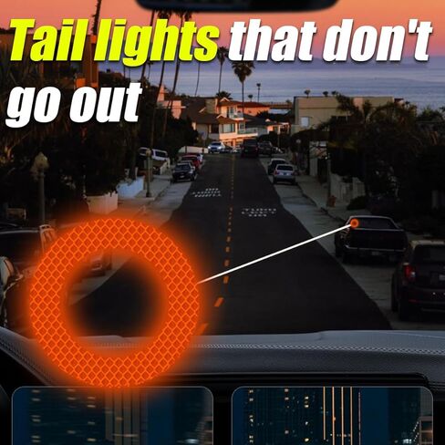 zipelo 2PCS Car Strong Reflective Stickers, Night Visibility Waterproof Self Adhesive Automotive Bumper Trunk Reflective Decals, Universal for Vehicle, SUV, Truck, RV (Orange) in Kuwait