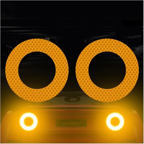 zipelo 2PCS Car Strong Reflective Stickers, Night Visibility Waterproof Self Adhesive Automotive Bumper Trunk Reflective Decals, Universal for Vehicle, SUV, Truck, RV (Orange) in Saudi Arabia