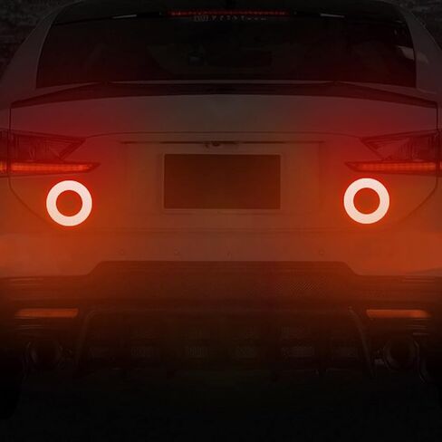 zipelo 2PCS Car Strong Reflective Stickers, Night Visibility Waterproof Self Adhesive Automotive Bumper Trunk Reflective Decals, Universal for Vehicle, SUV, Truck, RV (Orange) in Saudi Arabia