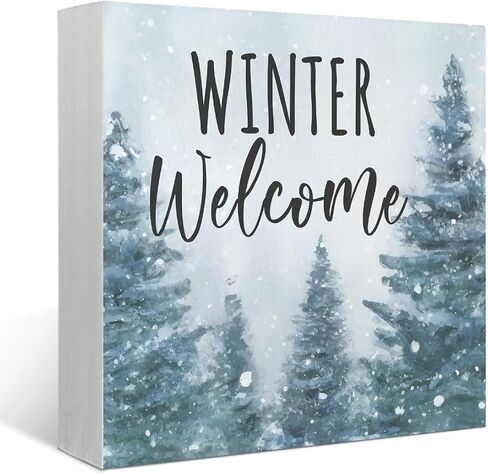 Mtrgdn Merry Christmas Sign,Winter Sign,Winter Welcome Decor,Christmas Decorations,Christmas Tree Sign Wood Plaque,Merry Christmas Sign for Table,Christmas Signs for Home Decor in Kuwait