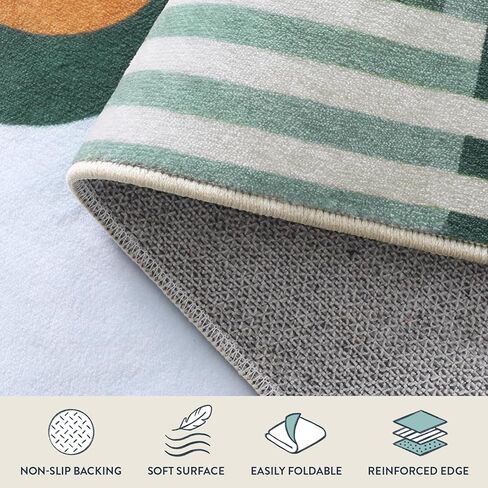 مجموعة Lahome Cécile Vico - سجاد منطقة خضراء مقاس 8 × 10 لغرفة المعيشة، سجاد ناعم غير قابل للانزلاق لغرفة النوم، سجاد غرفة الطعام لتحت الطاولة، سجاد داخلي تجريدي كبير حديث بوهو (8 × 10 أقدام، أخضر) in Kuwait