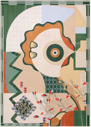 مجموعة Lahome Cécile Vico - سجاد منطقة خضراء مقاس 8 × 10 لغرفة المعيشة، سجاد ناعم غير قابل للانزلاق لغرفة النوم، سجاد غرفة الطعام لتحت الطاولة، سجاد داخلي تجريدي كبير حديث بوهو (8 × 10 أقدام، أخضر) in Kuwait