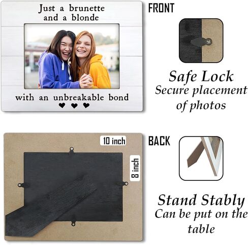 Best Friends Picture Frames 8x10, Long Distance Best Friend Friendship Gifts for Women Men Friends, Forever Friends Sisters Photo Frame, Brother Sister Bestie Bff Gifts Picture Frame for Desk in Kuwait